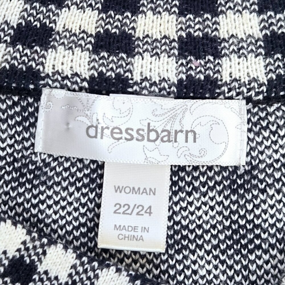 Dressbarn Black White Dolman Short Sleeve One Button Sweater Cape Plus Sz 22/24 - Picture 9 of 10